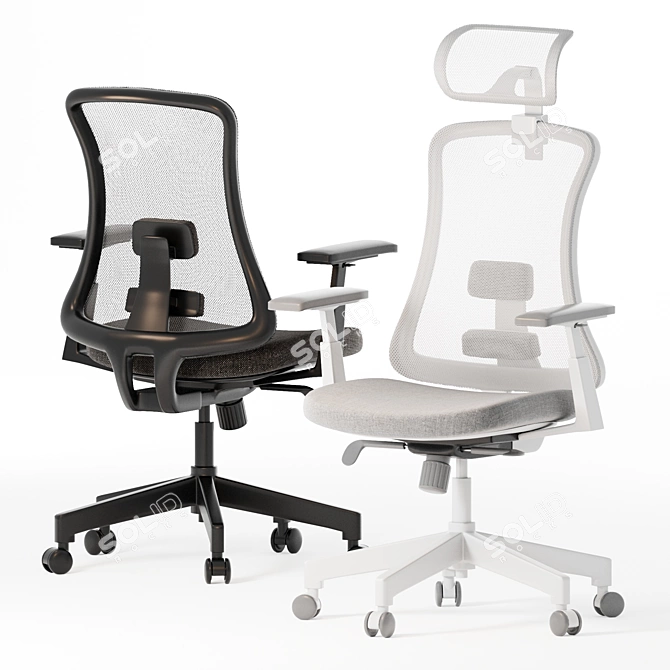 ErgoTech Metal Office Chairs 3D model image 1