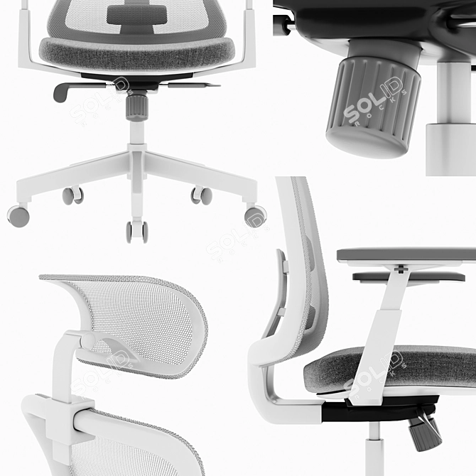 ErgoTech Metal Office Chairs 3D model image 3