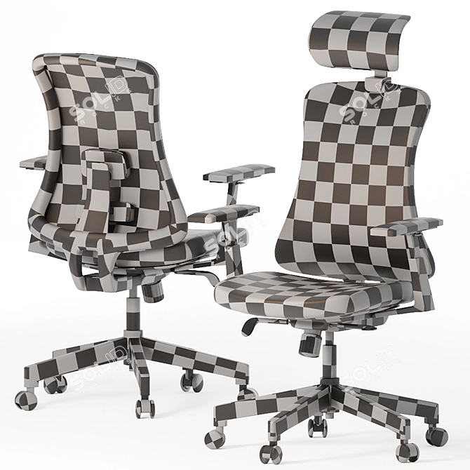 ErgoTech Metal Office Chairs 3D model image 4