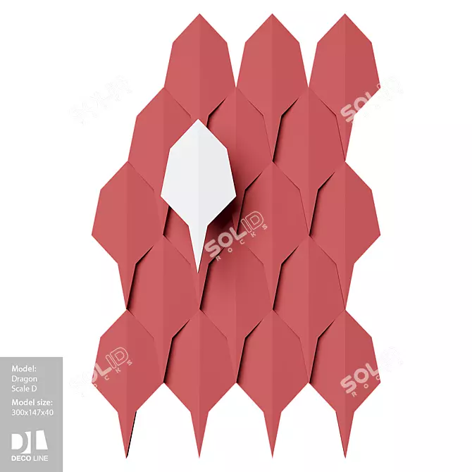 Designer Dragon Scale 3D Panel 3D model image 1