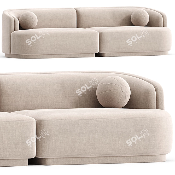 Modern Modular Ouray 2-Piece Sofa 3D model image 1