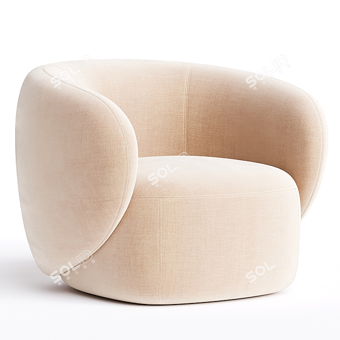 Stylish SWELL Armchair Design 3D model image 2