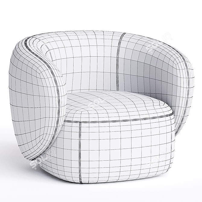 Stylish SWELL Armchair Design 3D model image 3