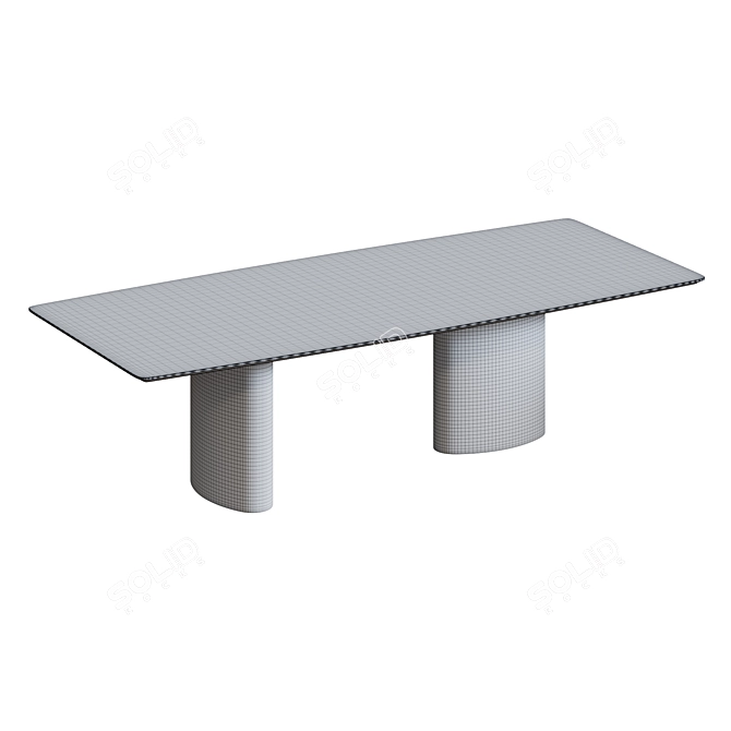 Contemporary Stone and Metal Table 3D model image 3