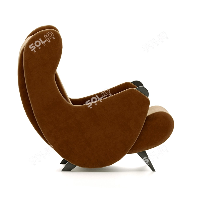 Luxury Cadillac Armchair with Pouf 3D model image 10