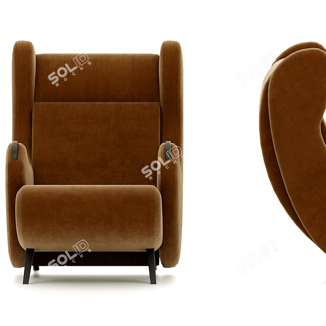 Luxury Cadillac Armchair with Pouf 3D model image 11