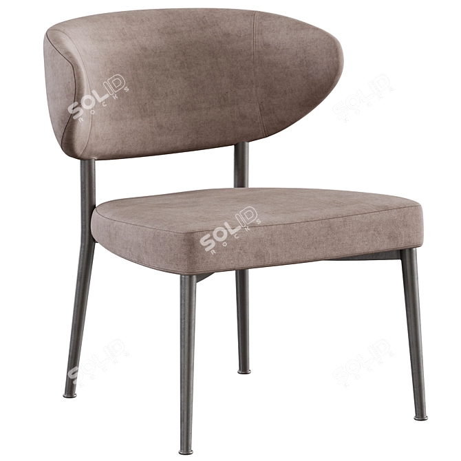 Minotti Mills Low Chair Set 3D model image 1