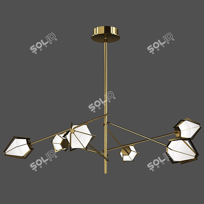 Modern Spoke Chandelier by Gabriel Scott 3D model image 2