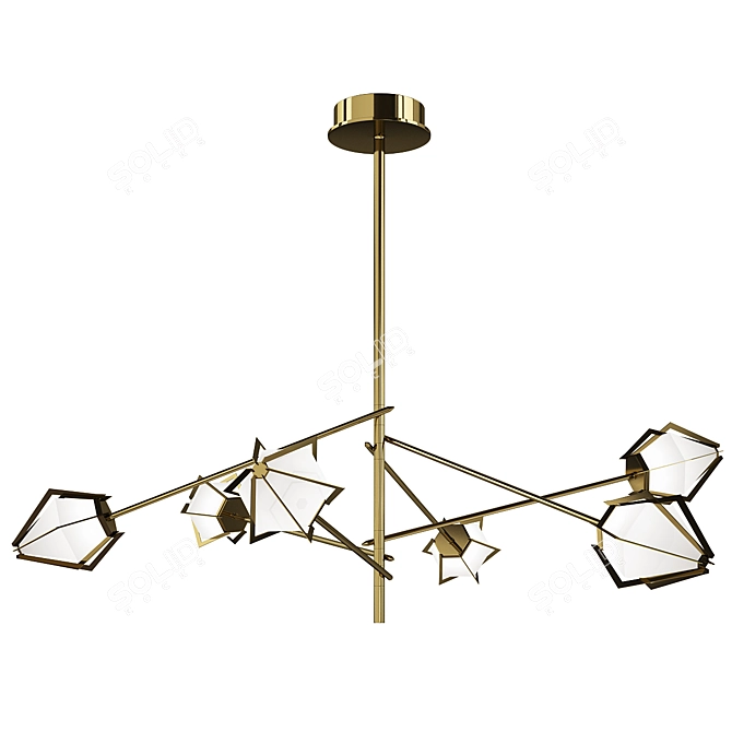 Modern Spoke Chandelier by Gabriel Scott 3D model image 4