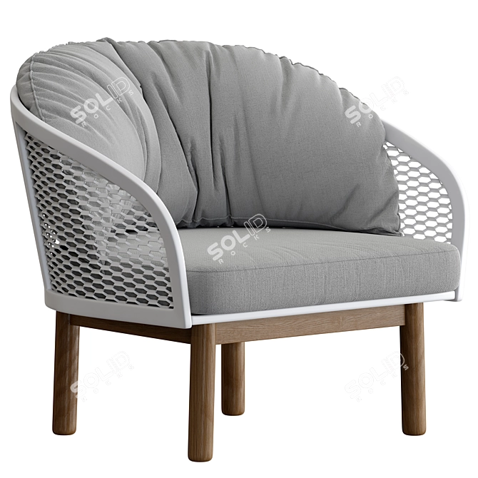 Modern Fabric Garden Armchair 3D model image 1
