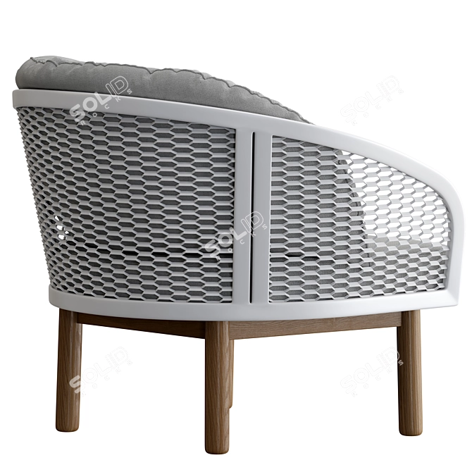 Modern Fabric Garden Armchair 3D model image 2