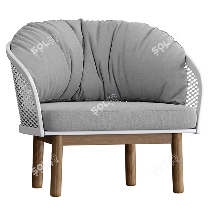 Modern Fabric Garden Armchair 3D model image 4