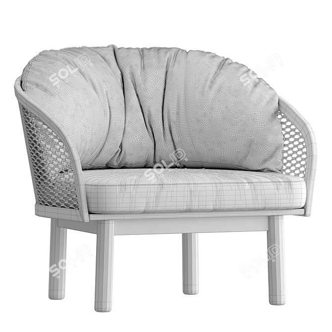 Modern Fabric Garden Armchair 3D model image 5