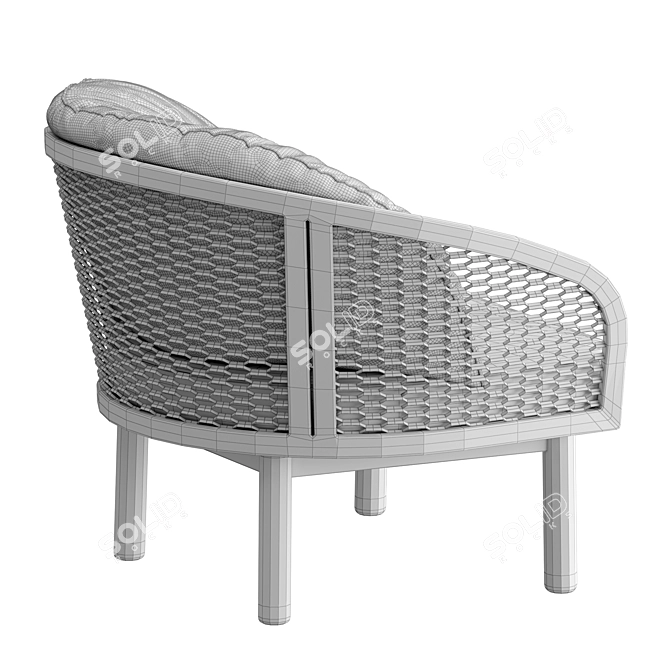 Modern Fabric Garden Armchair 3D model image 6