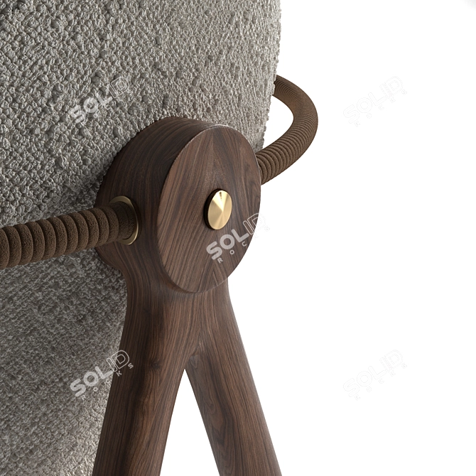 Sleek Modern Circle Dining Chair 3D model image 3