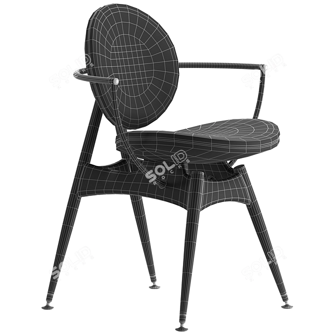 Sleek Modern Circle Dining Chair 3D model image 5