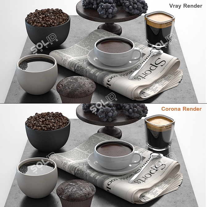 Modern Coffee Set 3D Models 3D model image 3