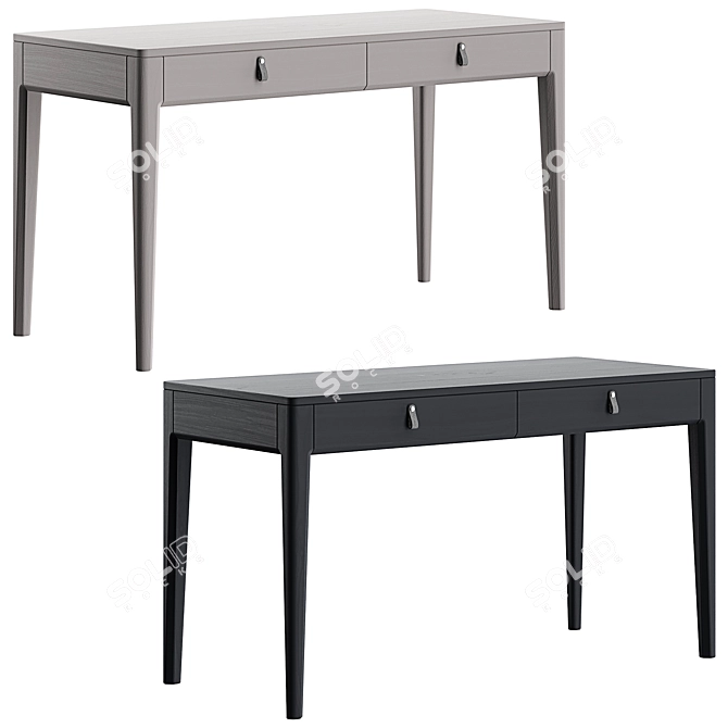 Modern Work Desk in Grey 3D model image 3