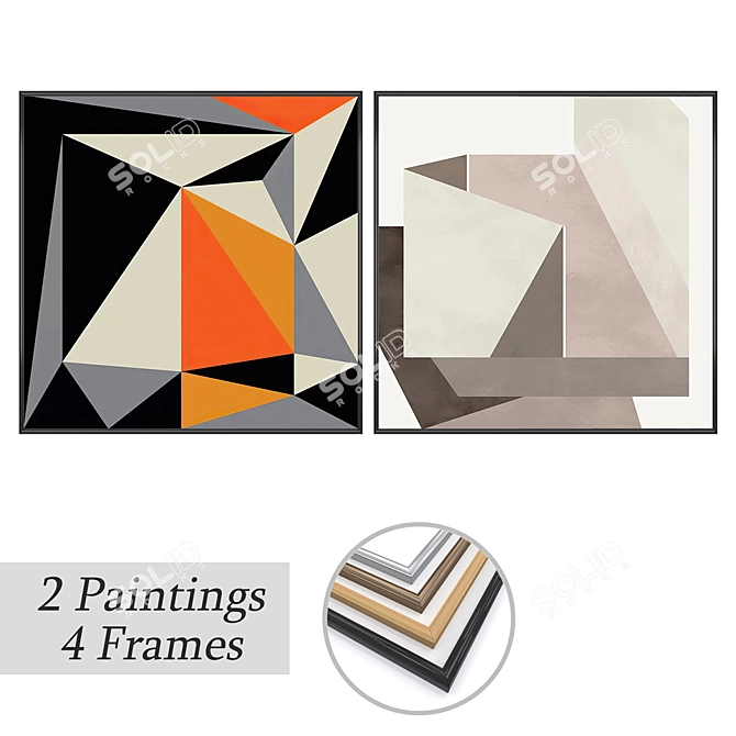 Artwork Set with Multiple Frames 3D model image 1