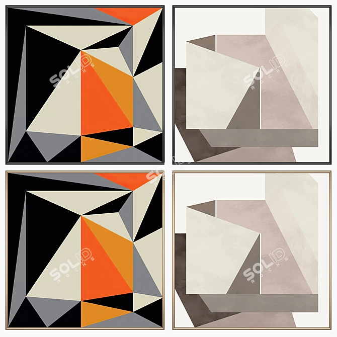 Artwork Set with Multiple Frames 3D model image 2