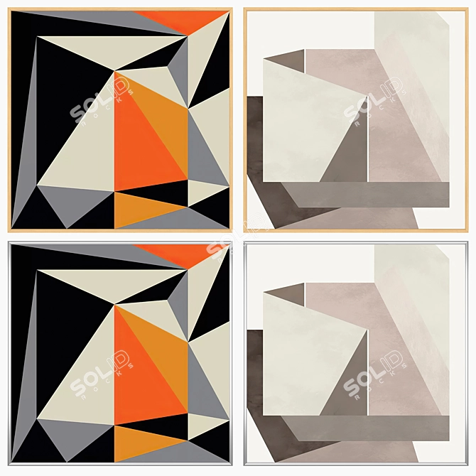 Artwork Set with Multiple Frames 3D model image 3