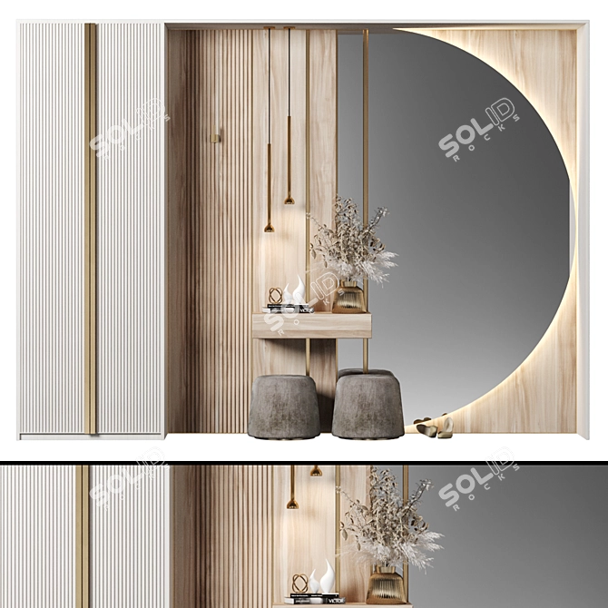 Modern Hallway Composition Cabinet 3D model image 1