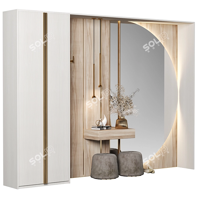 Modern Hallway Composition Cabinet 3D model image 2