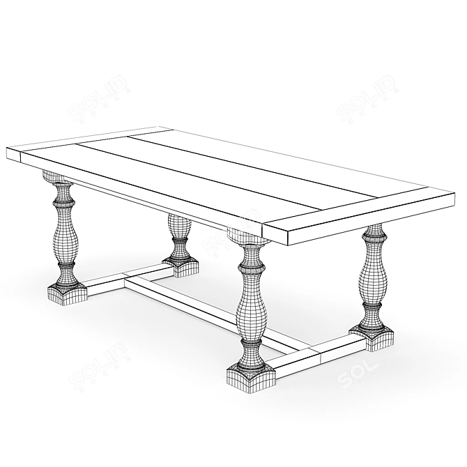 Tolix Metal Dining Set 3D model image 6