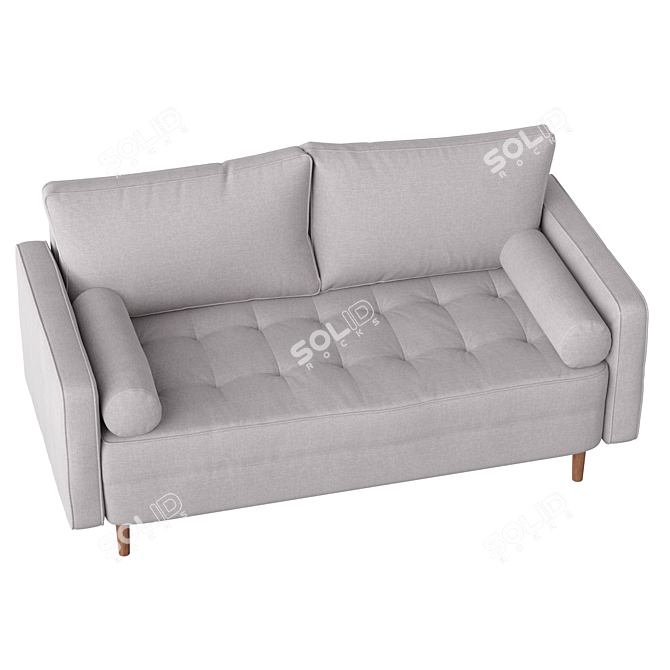 Hudson Fabric Sofa with Solid Wood Legs 3D model image 5