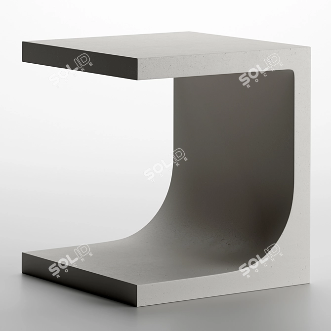 Modern Cement Accent Side Table 3D model image 2