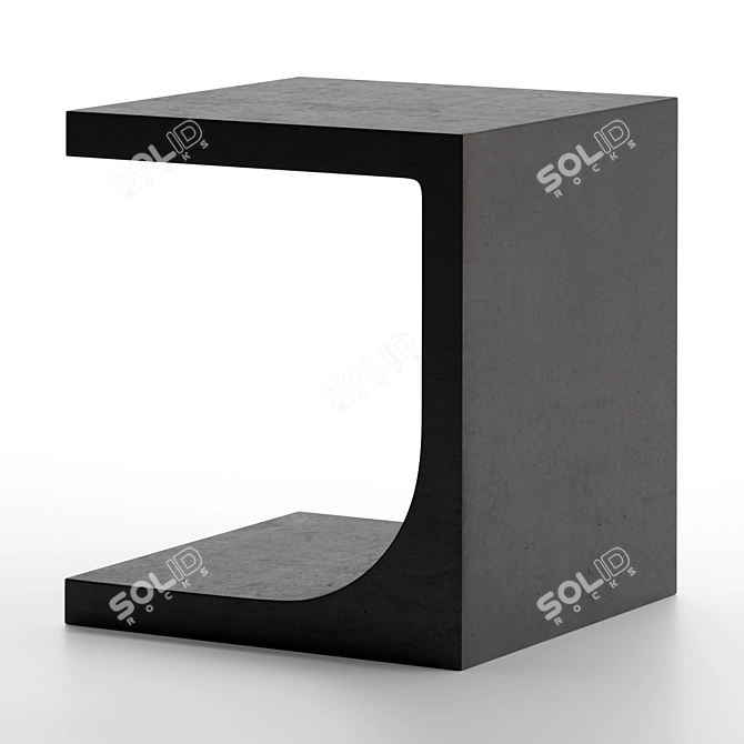 Modern Cement Accent Side Table 3D model image 4