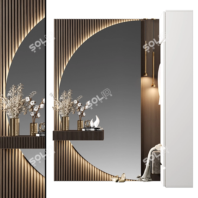 Modern Hallway Storage Composition 3D model image 2