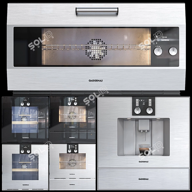 Gaggenau Oven Set with All Details 3D model image 5