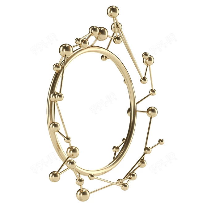 Luxury Italian Gold Leaf Mirror 3D model image 4