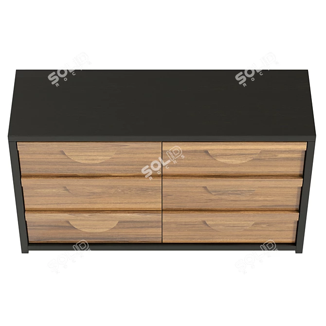 Modern 6-Drawer Dresser, UV-Unwrapped 3D model image 6
