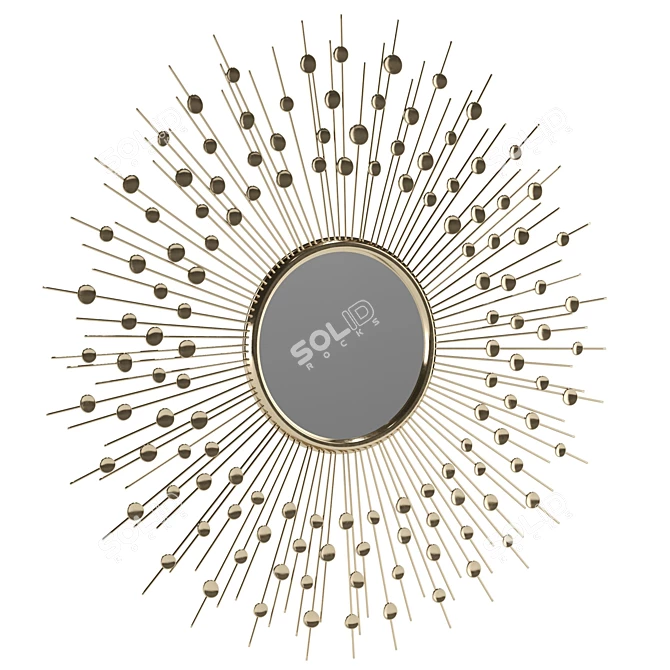Starburst Wall Mirror with UVs 3D model image 1