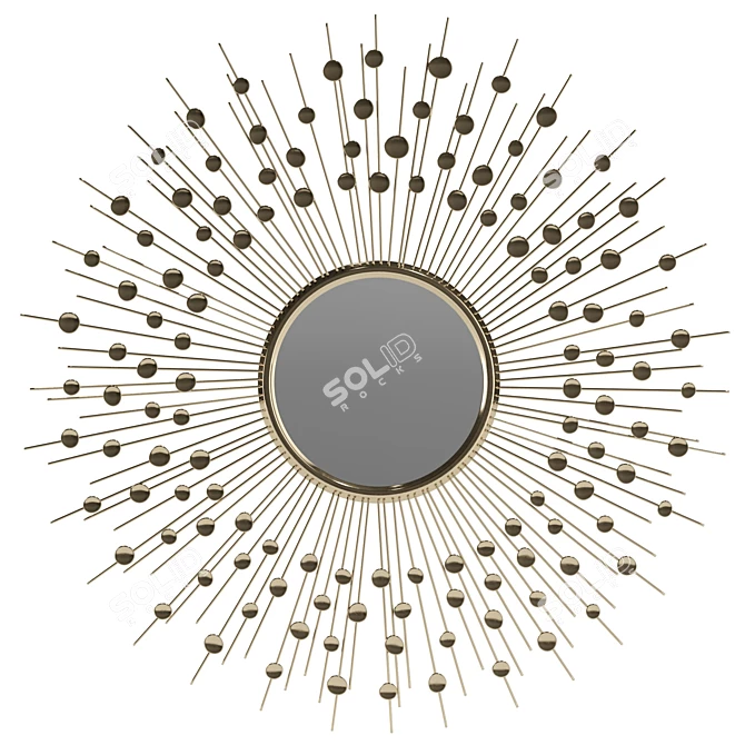 Starburst Wall Mirror with UVs 3D model image 2