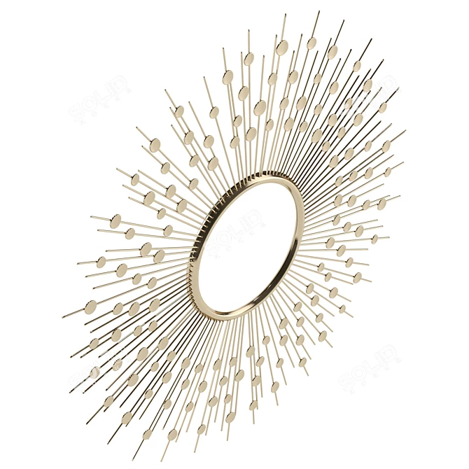 Starburst Wall Mirror with UVs 3D model image 5
