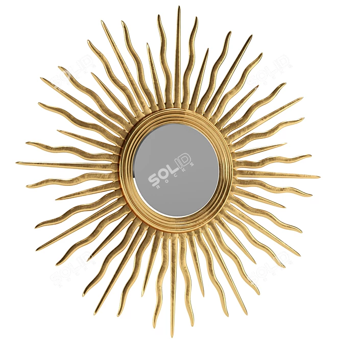 Gilt Sunburst Wall Mirror 52.5 3D model image 1