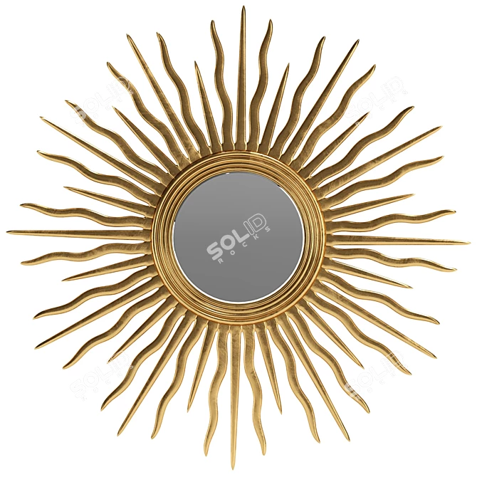 Gilt Sunburst Wall Mirror 52.5 3D model image 2
