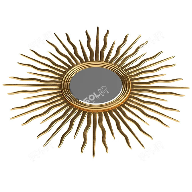 Gilt Sunburst Wall Mirror 52.5 3D model image 3