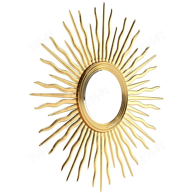 Gilt Sunburst Wall Mirror 52.5 3D model image 4