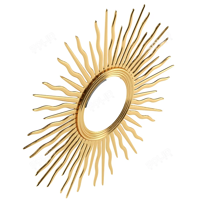 Gilt Sunburst Wall Mirror 52.5 3D model image 5
