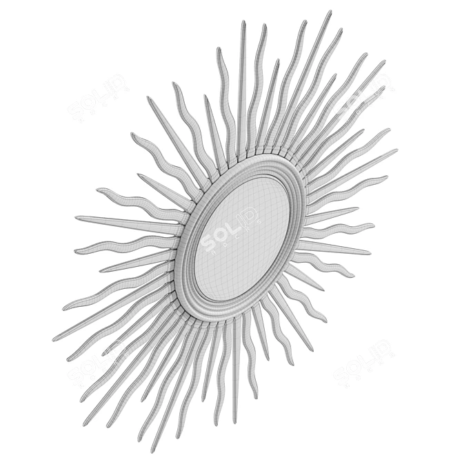 Gilt Sunburst Wall Mirror 52.5 3D model image 6
