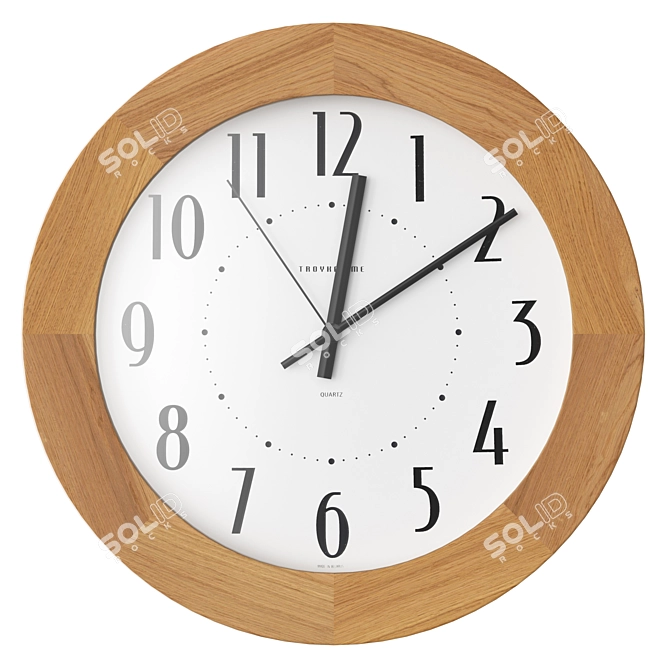 Troykatime Wall Clock Light Wood 3D model image 1