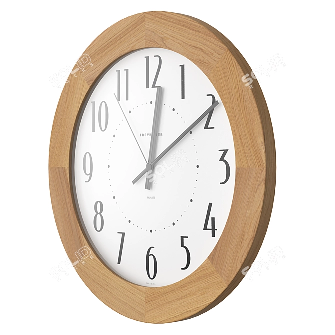 Troykatime Wall Clock Light Wood 3D model image 2