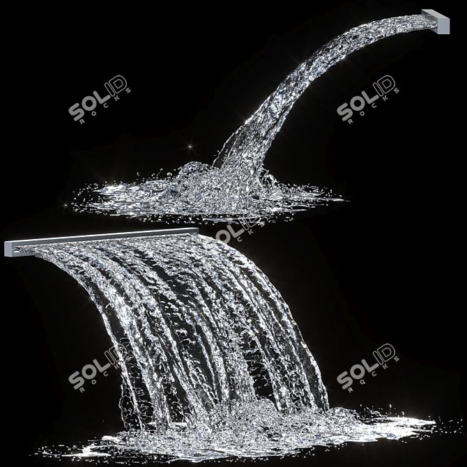 Outdoor Water Feature: Cascading Fountains 3D model image 1