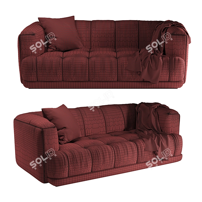 Minimalistic Quilton 2-Seater Sofa 3D model image 3