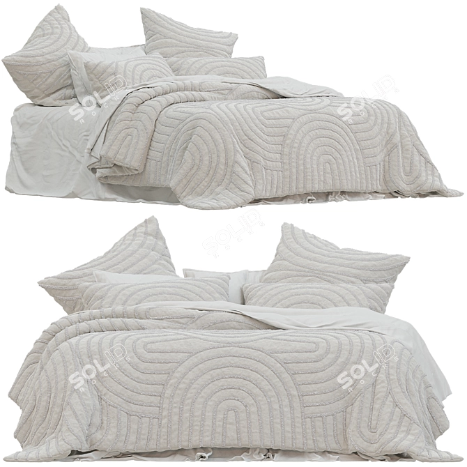 Natural Tufted Quilt Cover - Adairs 3D model image 1