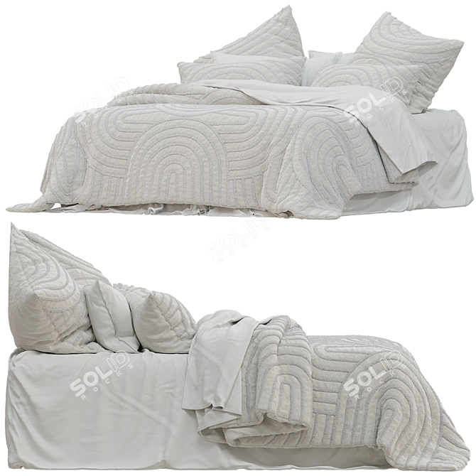 Natural Tufted Quilt Cover - Adairs 3D model image 2